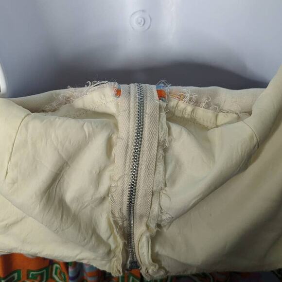 Vintage 60's 70's Empire Waist Maxi Dress Bold Graphic Print Chiffon Top - Picture 9 of 10